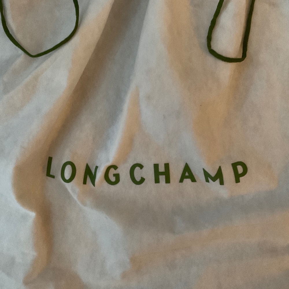 LONGCHAMP DUST BAG.   25” W X 19” H.  White & Green. - Picture 2 of 5
